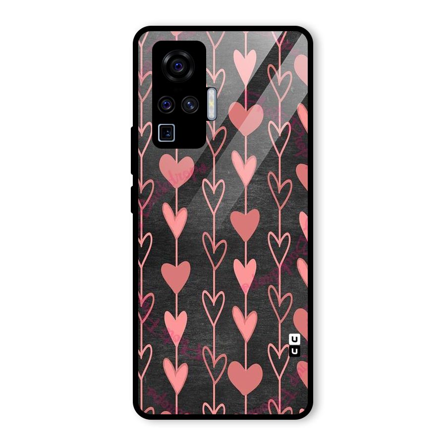 Chain Of Hearts Glass Back Case for Vivo X50 Pro