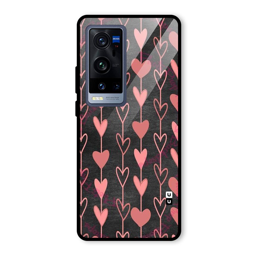 Chain Of Hearts Glass Back Case for Vivo X60 Pro Plus