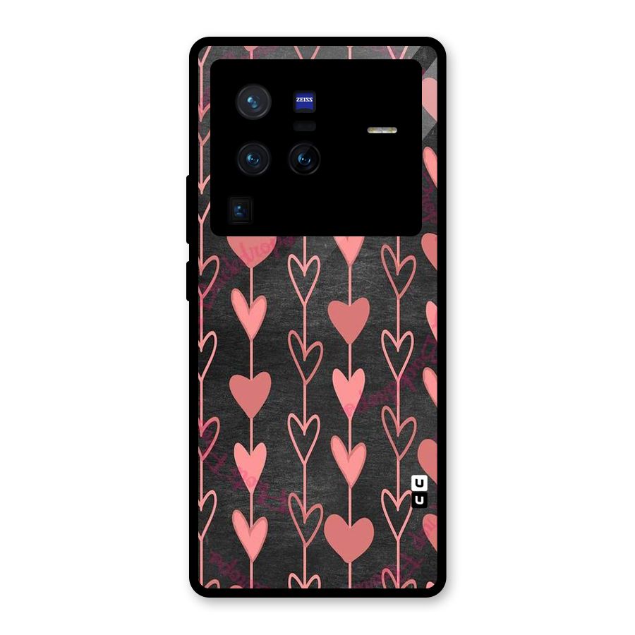 Chain Of Hearts Glass Back Case for Vivo X80 Pro