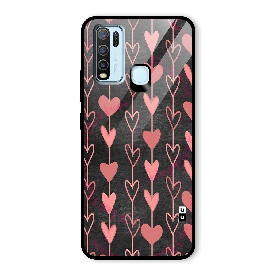 Chain Of Hearts Glass Back Case for Vivo Y30