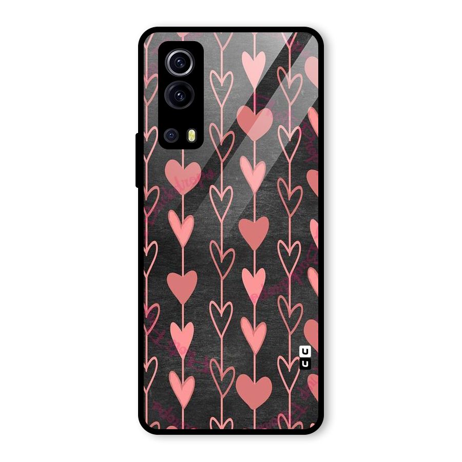 Chain Of Hearts Glass Back Case for Vivo iQOO Z3