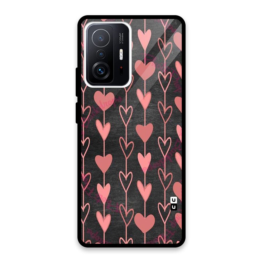 Chain Of Hearts Glass Back Case for Xiaomi 11T Pro