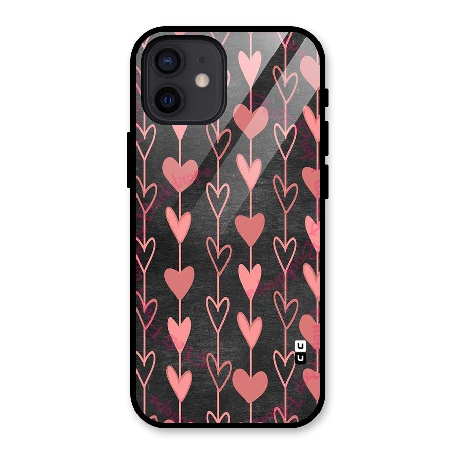 Chain Of Hearts Glass Back Case for iPhone 12