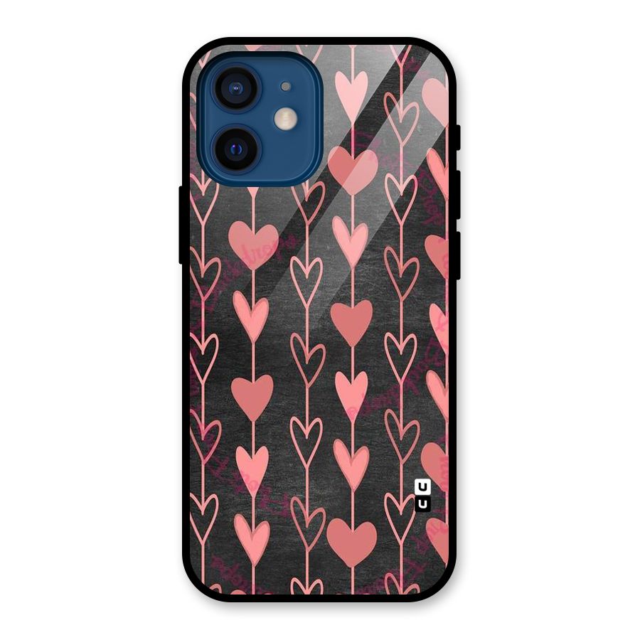 Chain Of Hearts Glass Back Case for iPhone 12 Mini