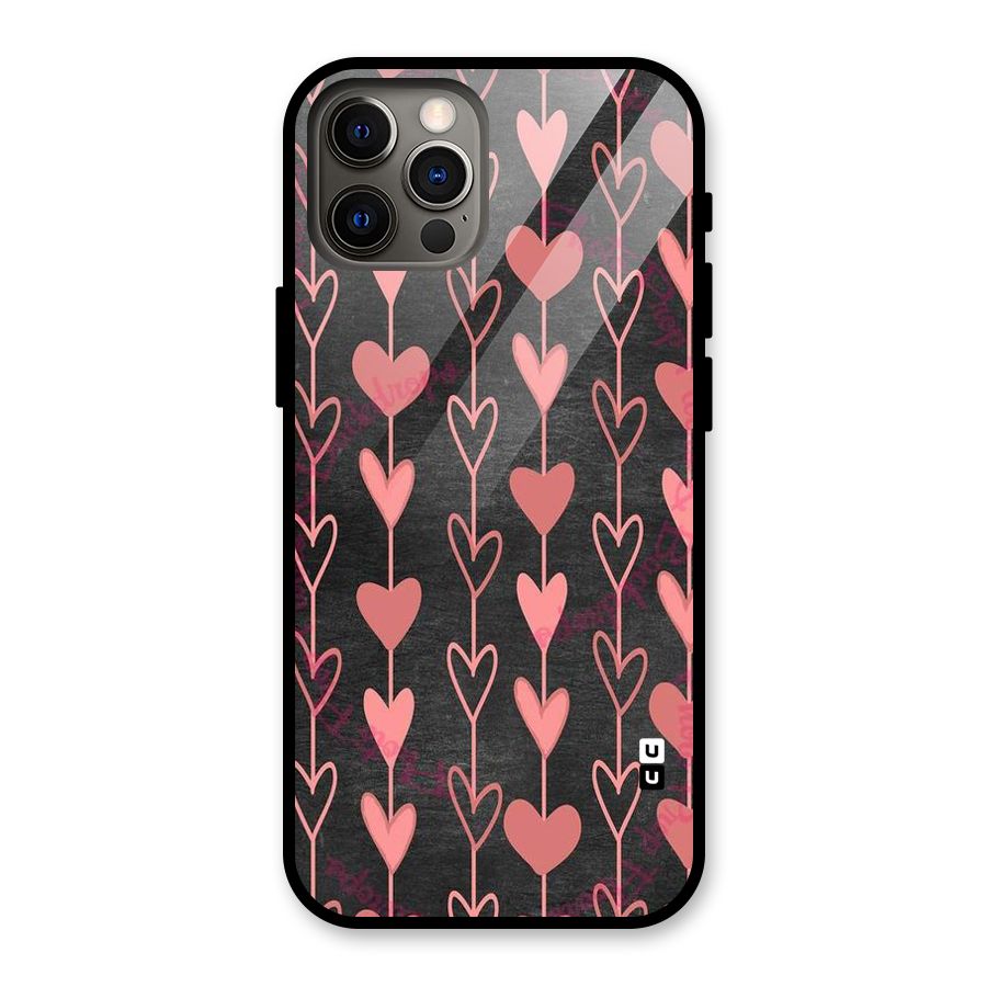 Chain Of Hearts Glass Back Case for iPhone 12 Pro