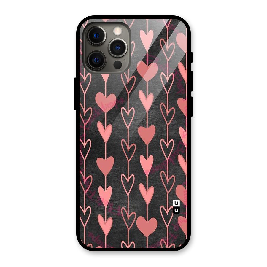 Chain Of Hearts Glass Back Case for iPhone 12 Pro Max