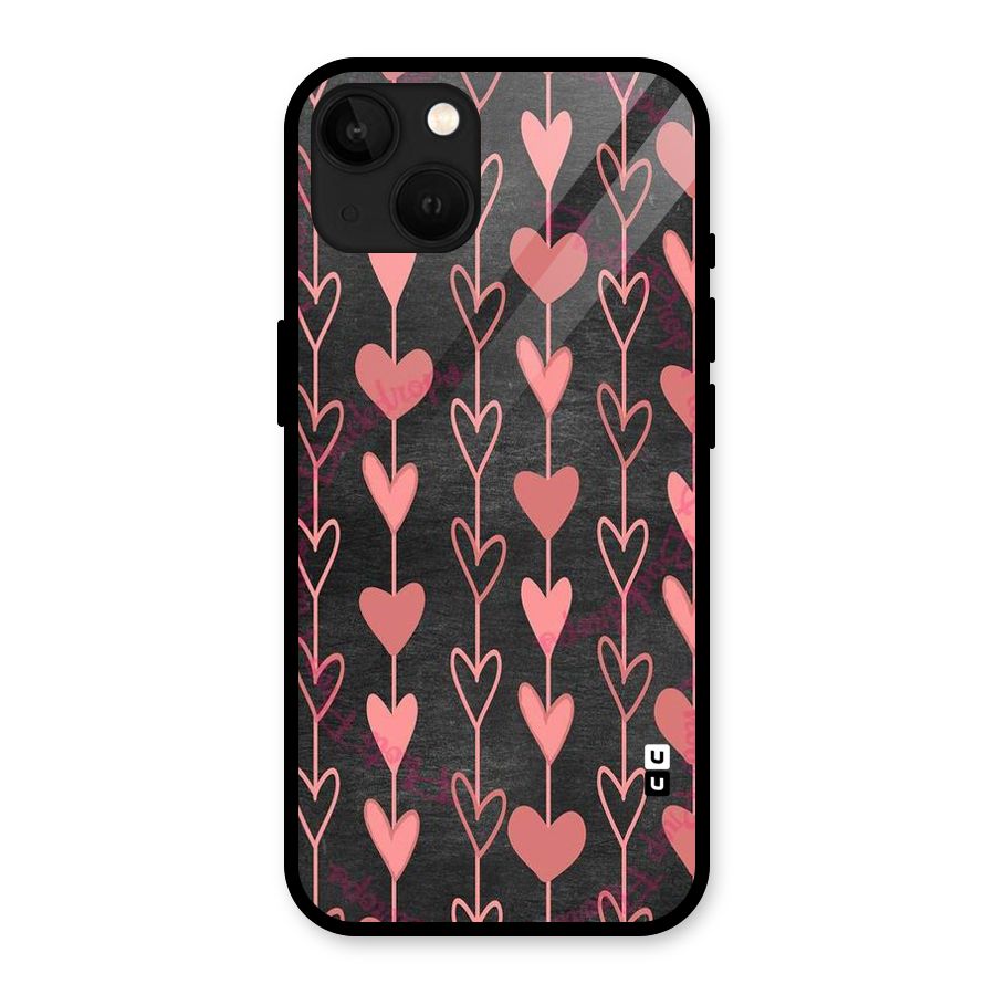 Chain Of Hearts Glass Back Case for iPhone 13