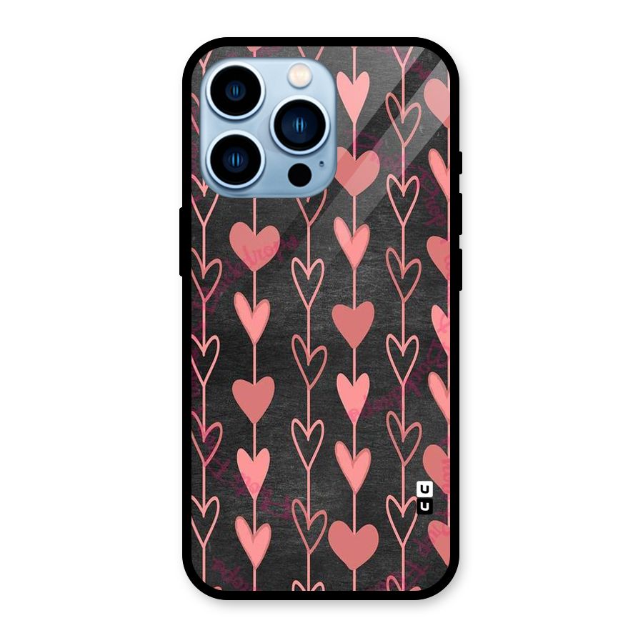 Chain Of Hearts Glass Back Case for iPhone 13 Pro