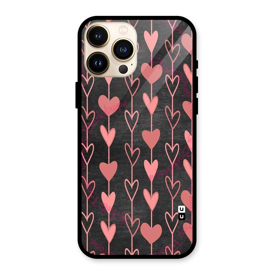 Chain Of Hearts Glass Back Case for iPhone 13 Pro Max