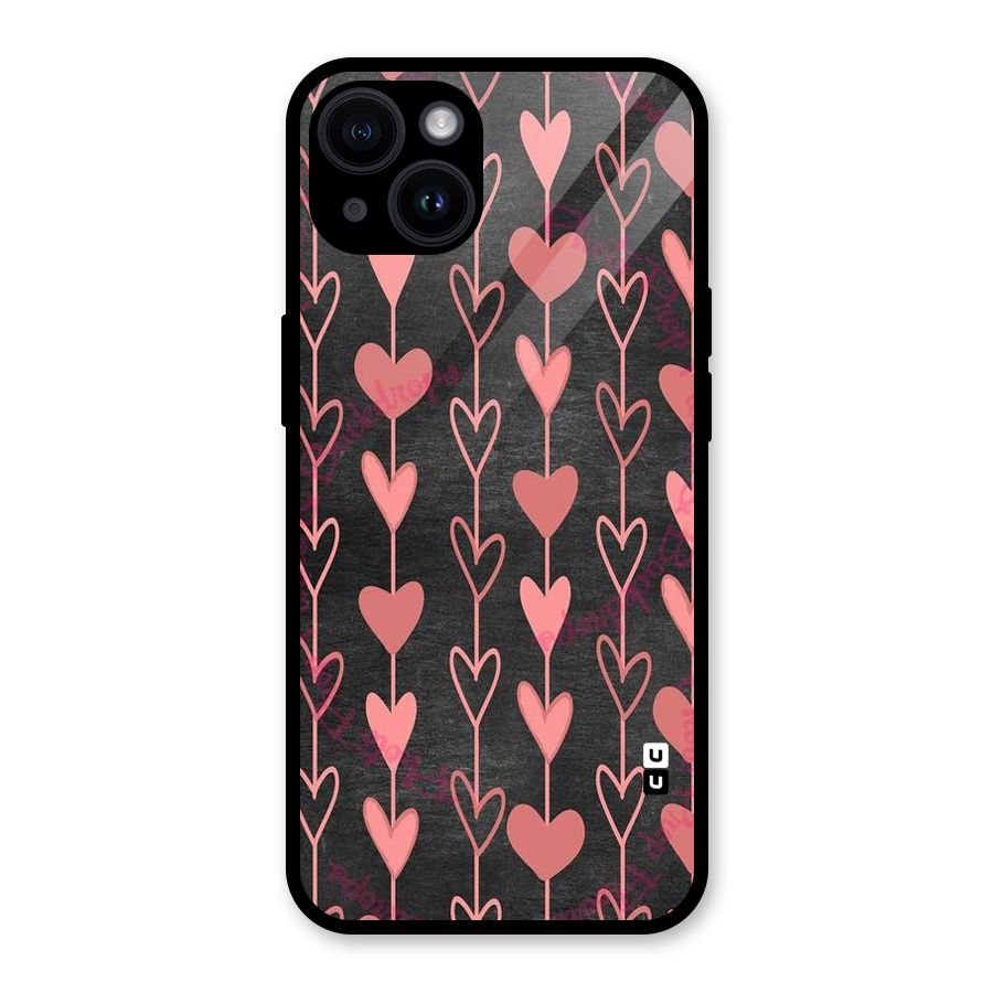 Chain Of Hearts Glass Back Case for iPhone 14