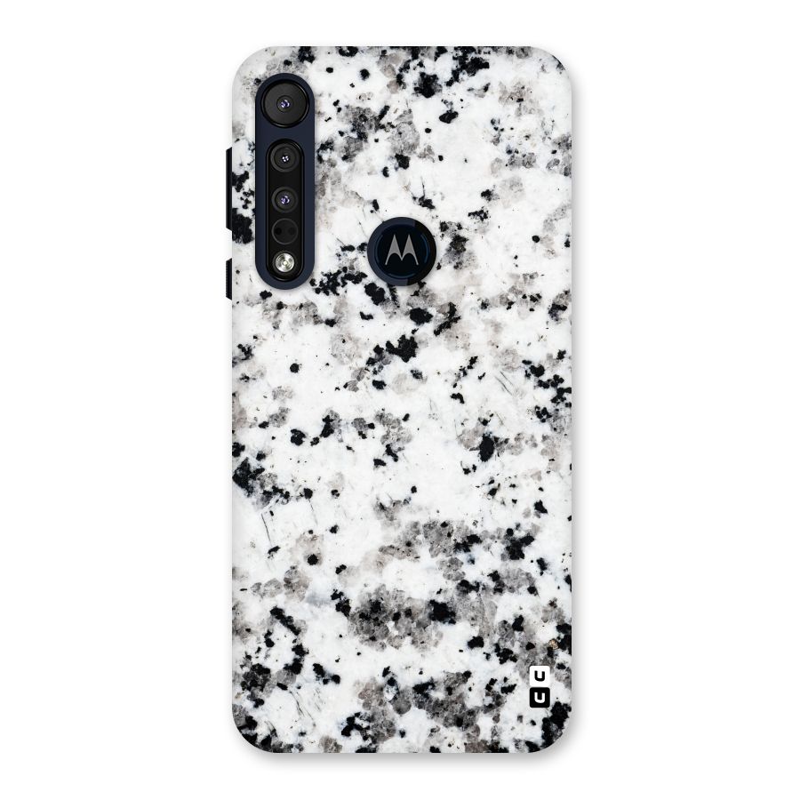 Charcoal Spots Marble Back Case for Motorola One Macro