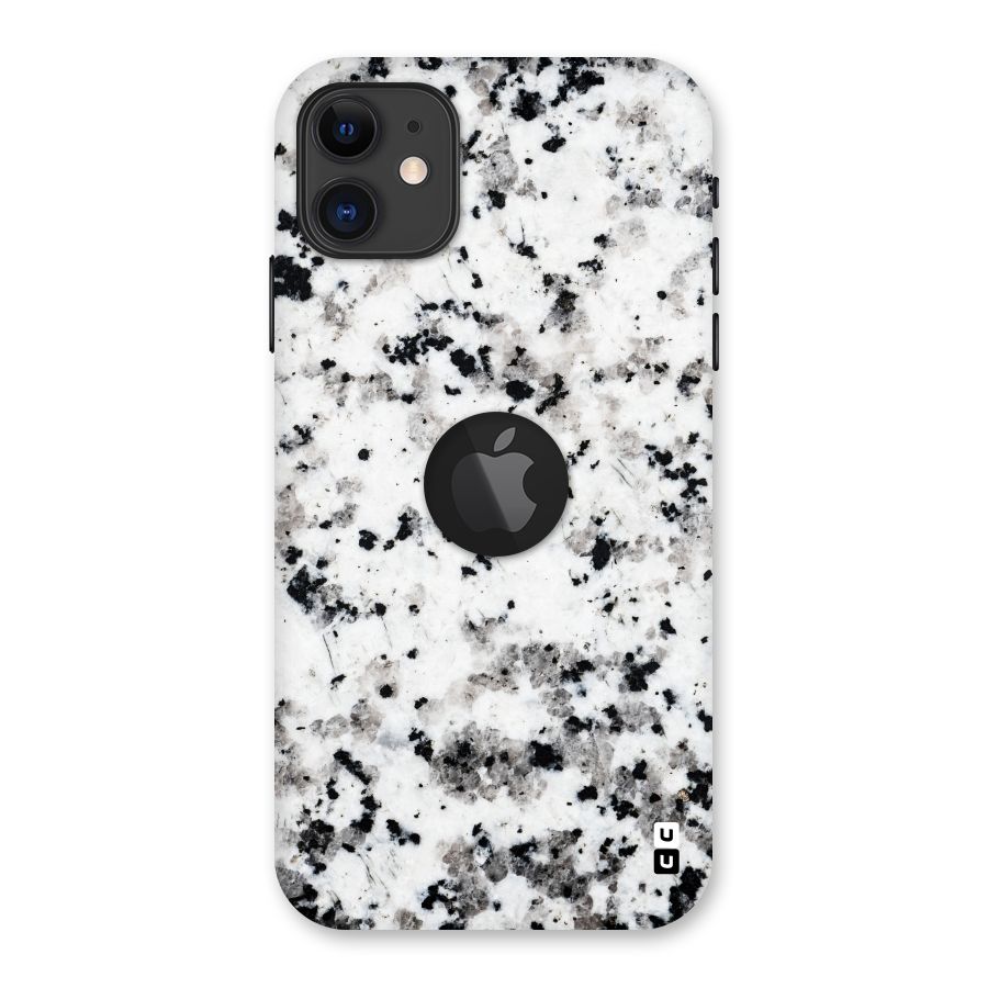 Charcoal Spots Marble Back Case for iPhone 11 Logo Cut