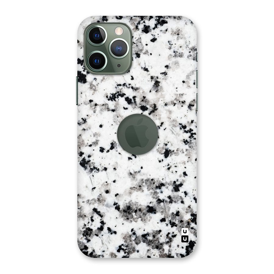 Charcoal Spots Marble Back Case for iPhone 11 Pro Logo  Cut