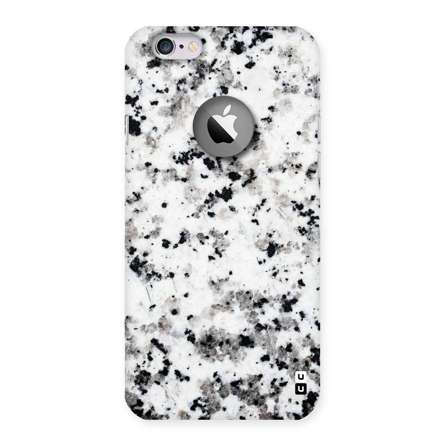 Charcoal Spots Marble Back Case for iPhone 6 Logo Cut
