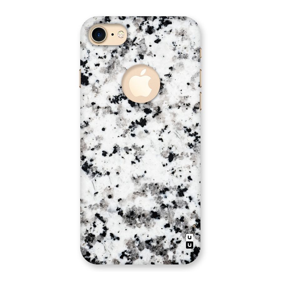 Charcoal Spots Marble Back Case for iPhone 7 Logo Cut