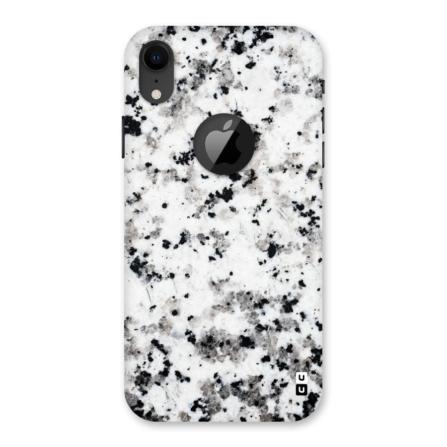Charcoal Spots Marble Back Case for iPhone XR Logo Cut