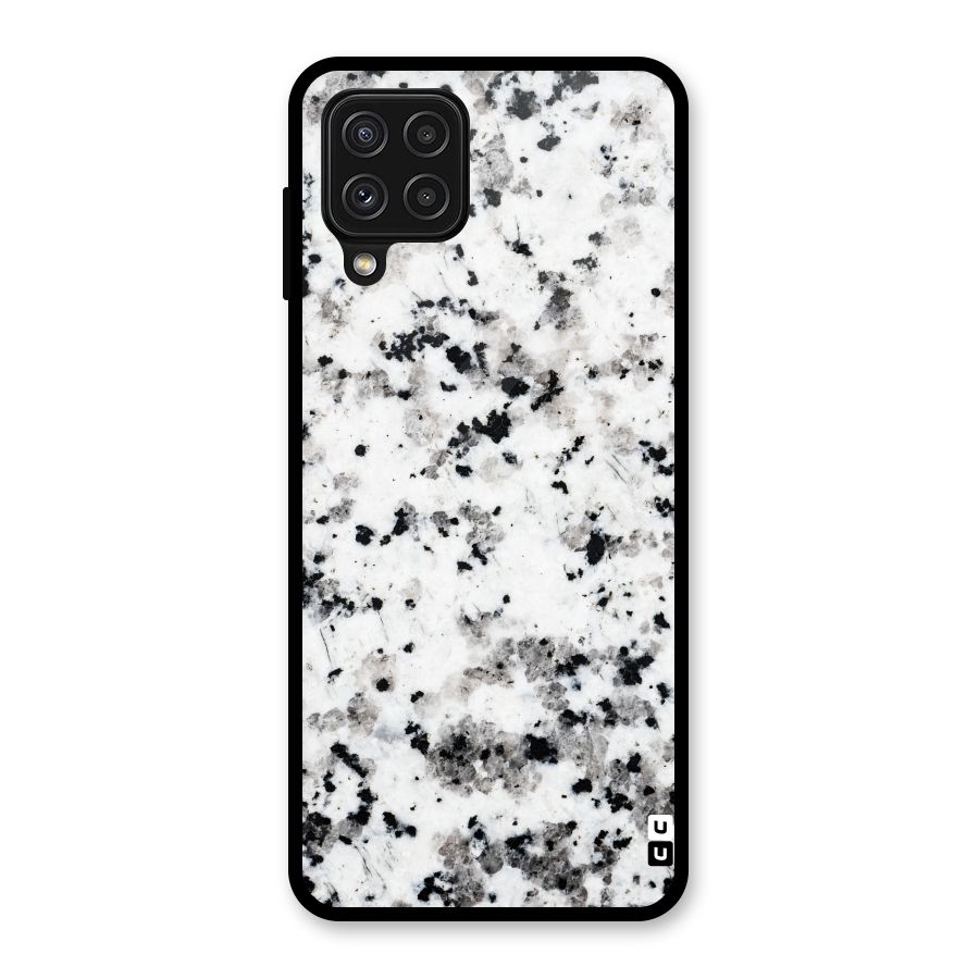 Charcoal Spots Marble Glass Back Case for Galaxy A22 4G