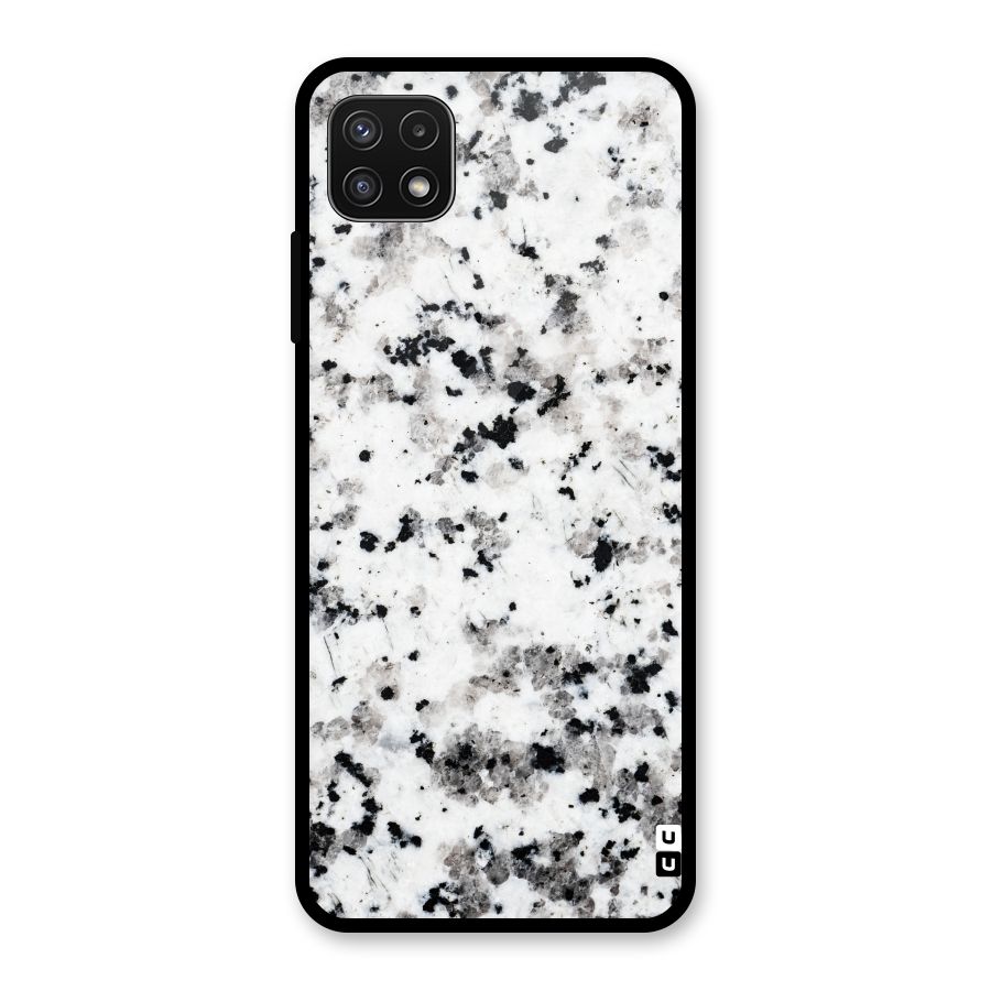Charcoal Spots Marble Glass Back Case for Galaxy A22 5G