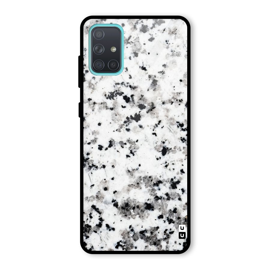 Charcoal Spots Marble Glass Back Case for Galaxy A71