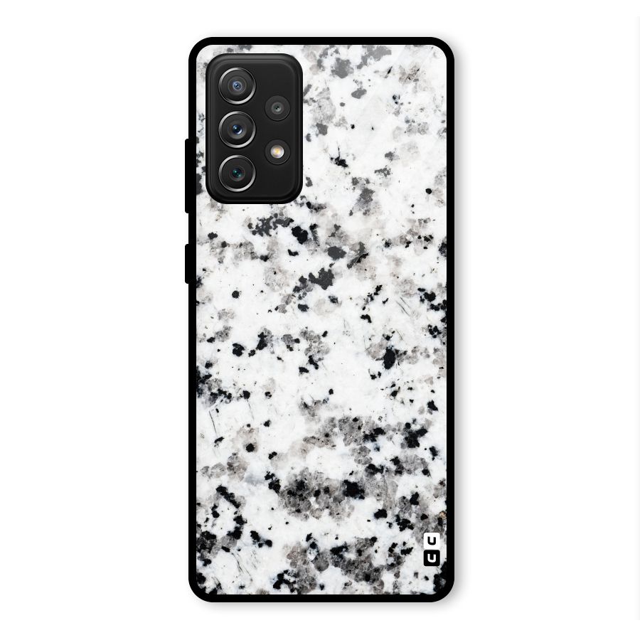 Charcoal Spots Marble Glass Back Case for Galaxy A72