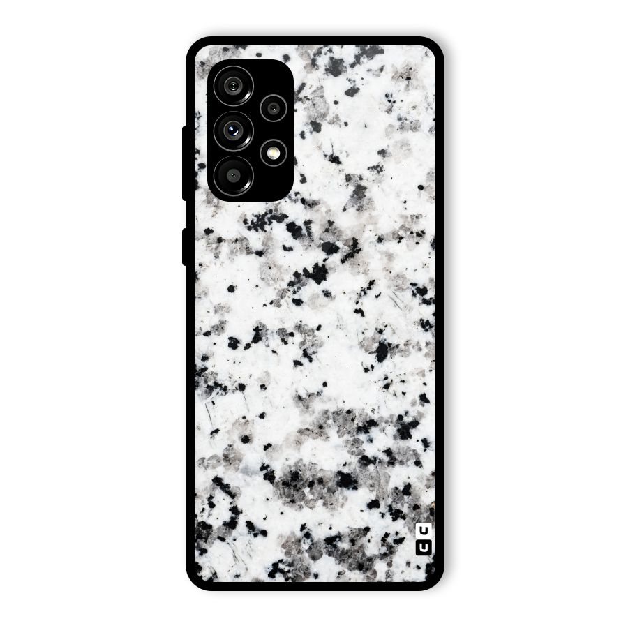 Charcoal Spots Marble Glass Back Case for Galaxy A73 5G