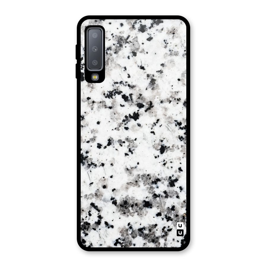 Charcoal Spots Marble Glass Back Case for Galaxy A7 (2018)