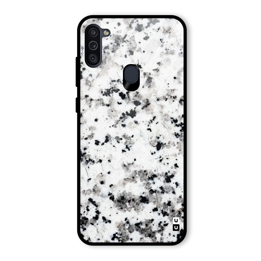 Charcoal Spots Marble Glass Back Case for Galaxy M11
