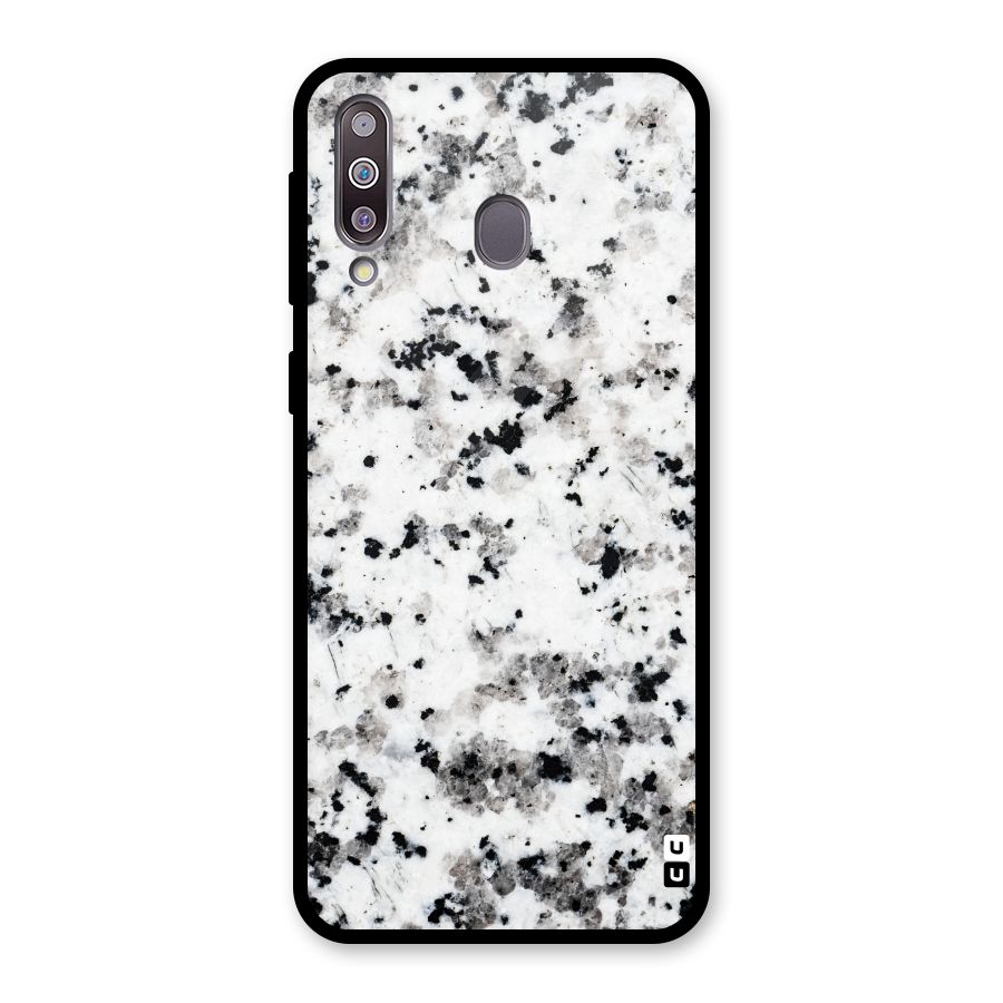 Charcoal Spots Marble Glass Back Case for Galaxy M30
