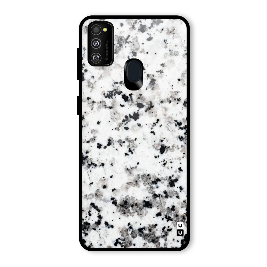 Charcoal Spots Marble Glass Back Case for Galaxy M30s