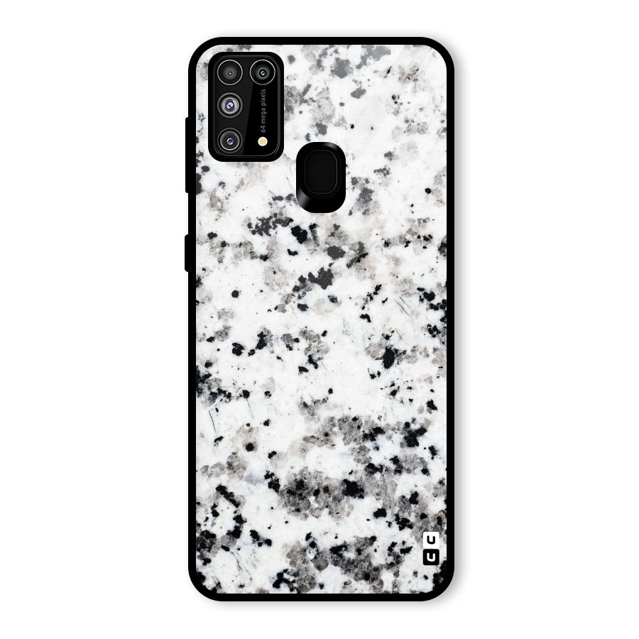 Charcoal Spots Marble Glass Back Case for Galaxy M31