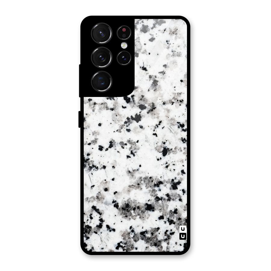 Charcoal Spots Marble Glass Back Case for Galaxy S21 Ultra 5G
