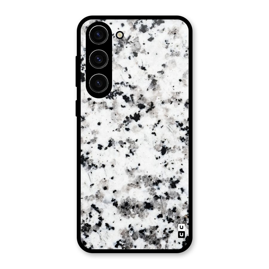 Charcoal Spots Marble Glass Back Case for Galaxy S23 Plus