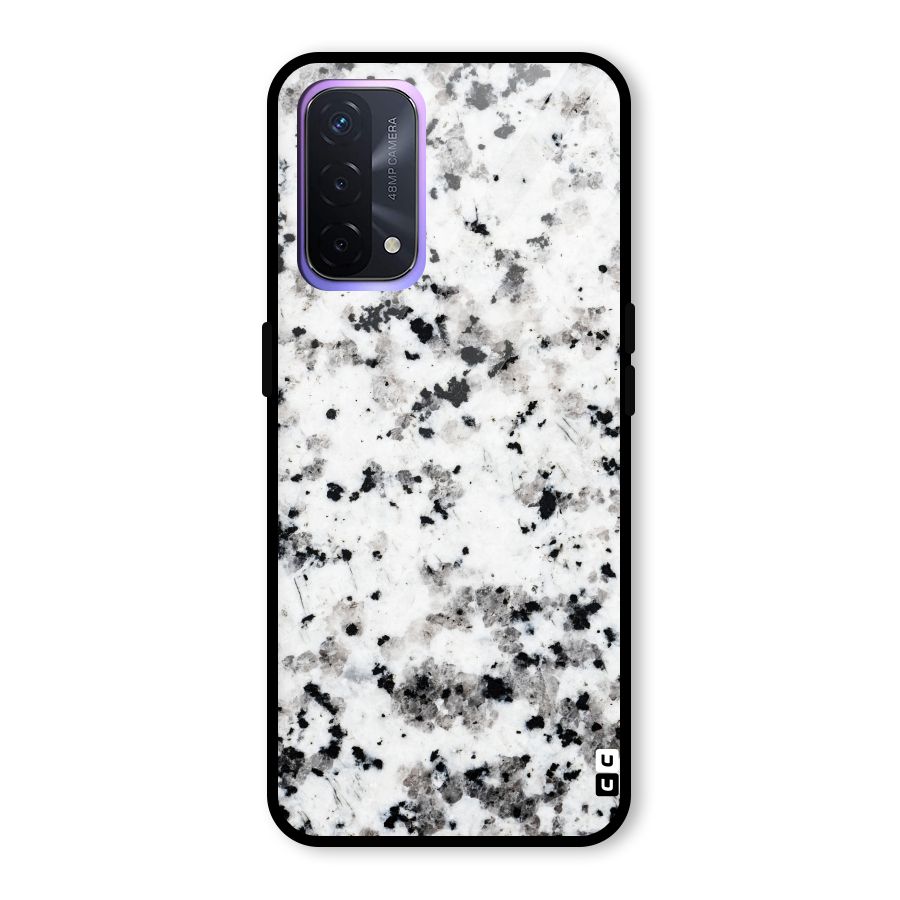 Charcoal Spots Marble Glass Back Case for Oppo A74 5G