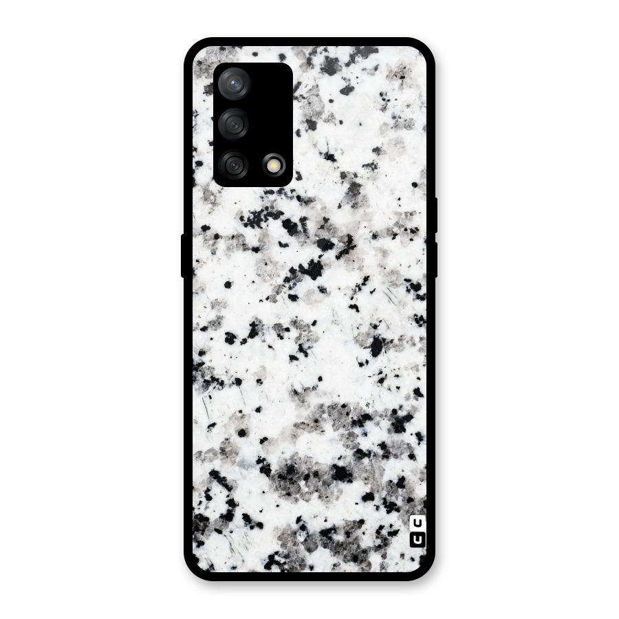 Charcoal Spots Marble Glass Back Case for Oppo F19