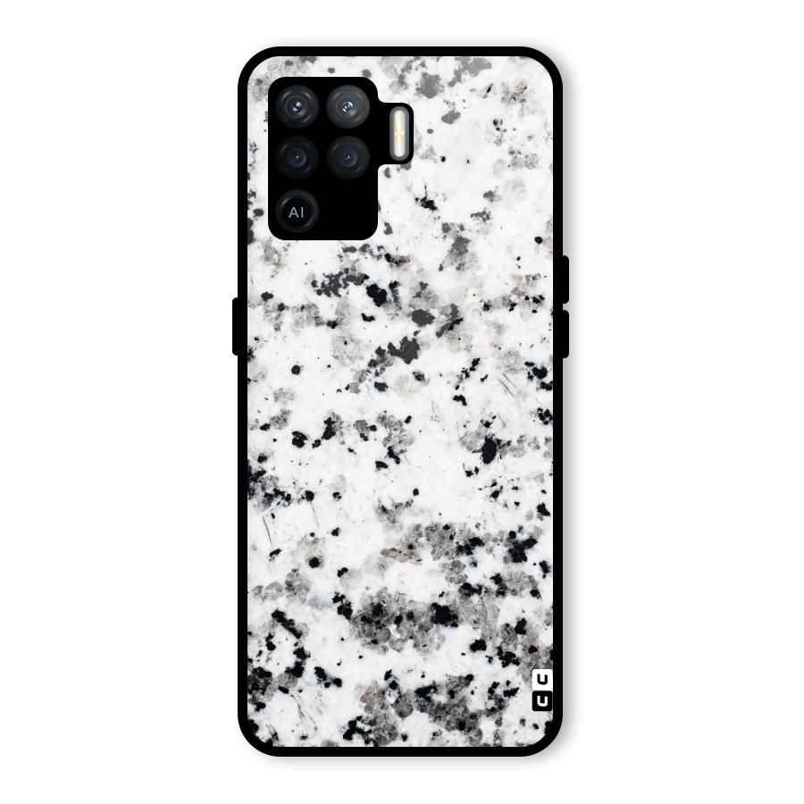 Charcoal Spots Marble Glass Back Case for Oppo F19 Pro