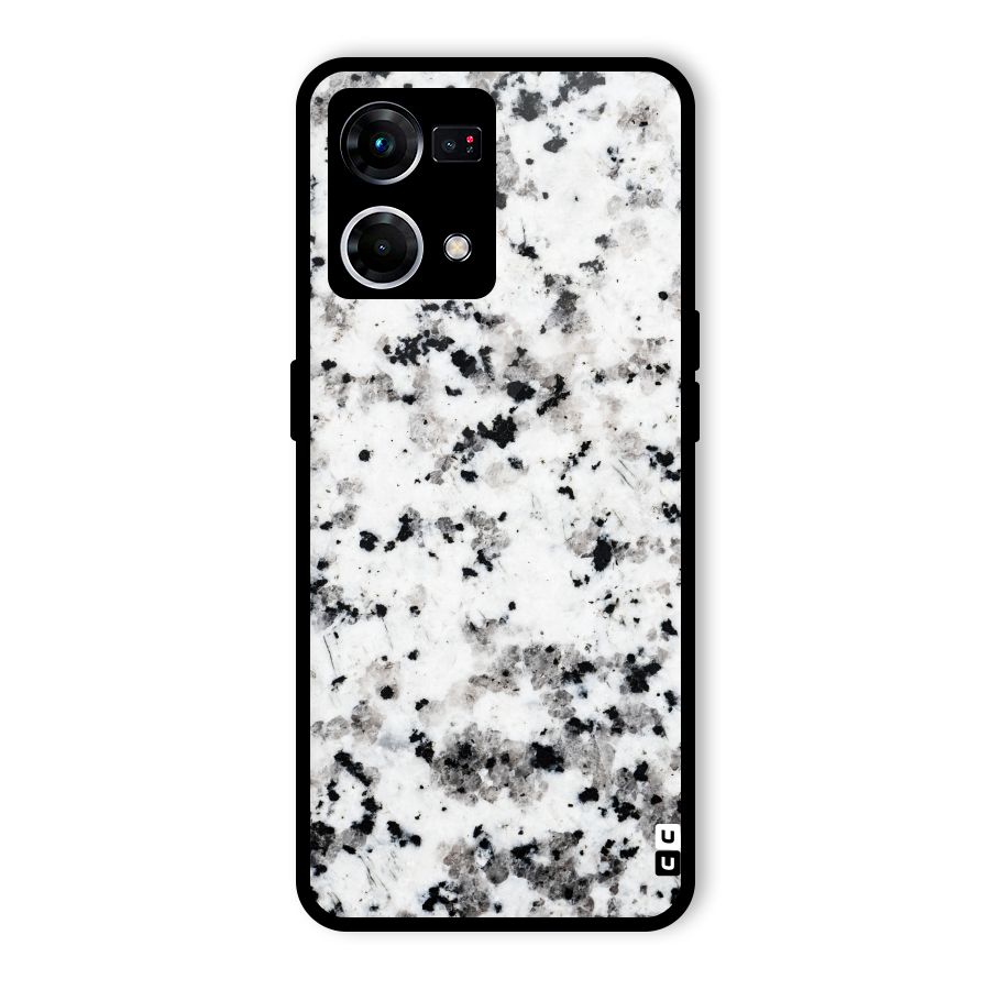 Charcoal Spots Marble Glass Back Case for Oppo F21 Pro 4G