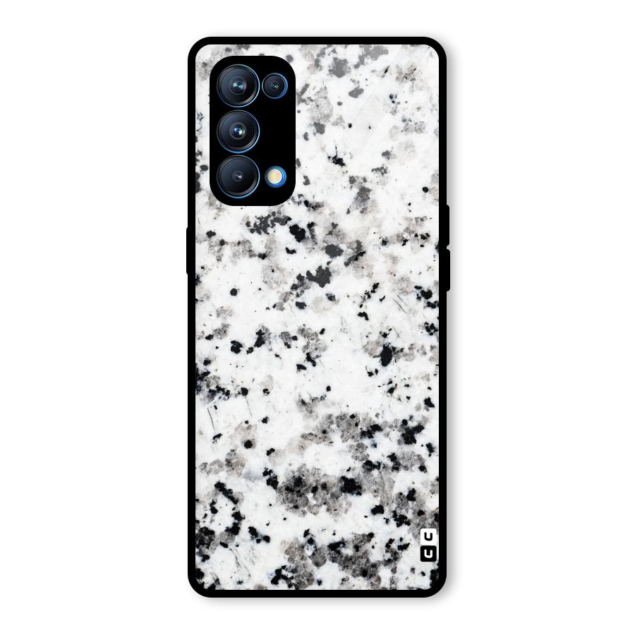 Charcoal Spots Marble Glass Back Case for Oppo Reno5 Pro 5G