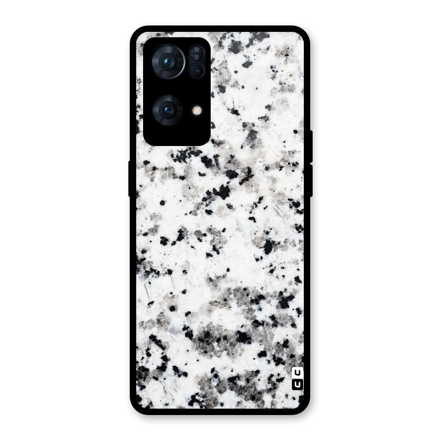 Charcoal Spots Marble Glass Back Case for Oppo Reno7 Pro 5G