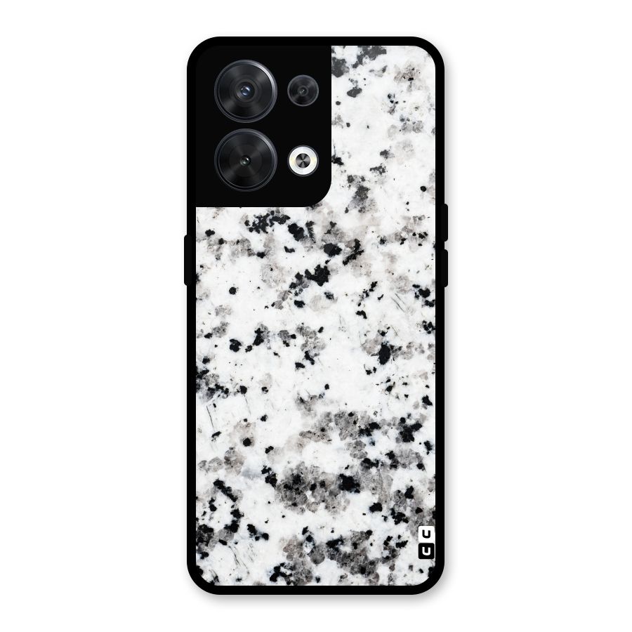 Charcoal Spots Marble Glass Back Case for Oppo Reno8 5G