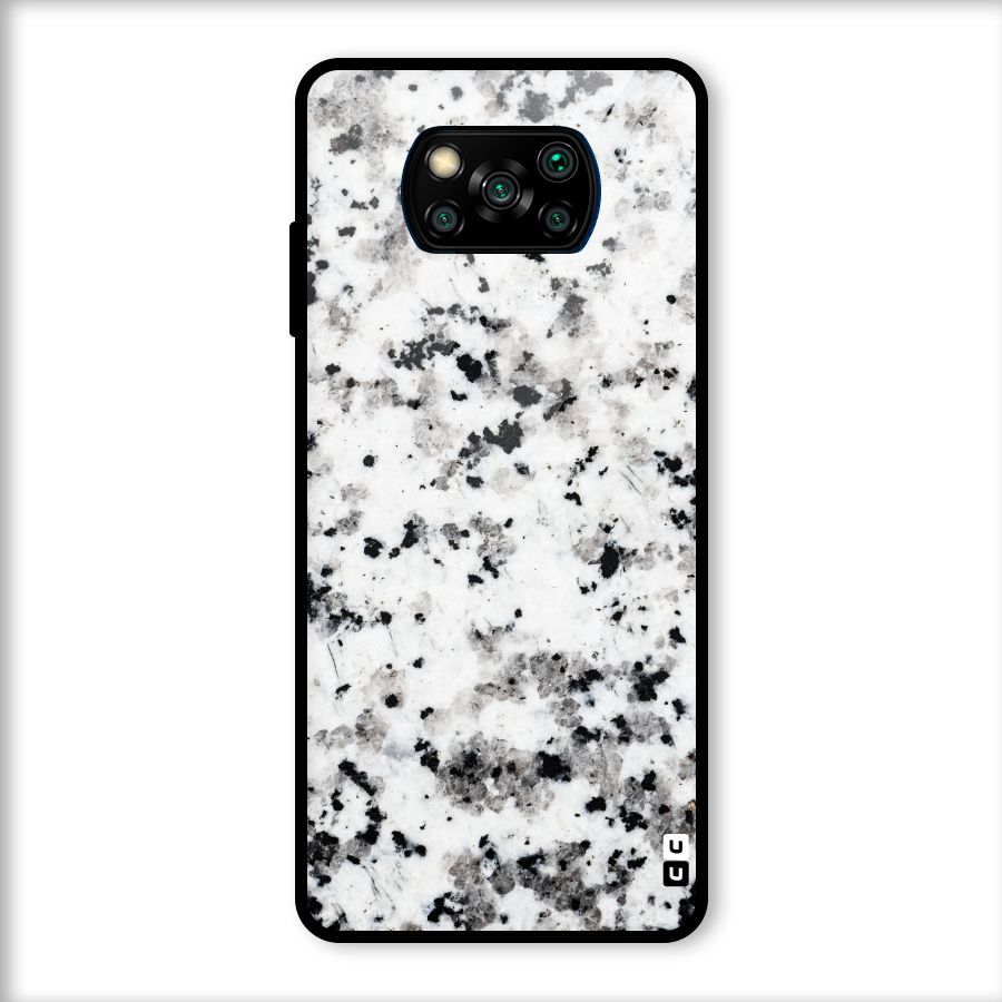 Charcoal Spots Marble Glass Back Case for Poco X3