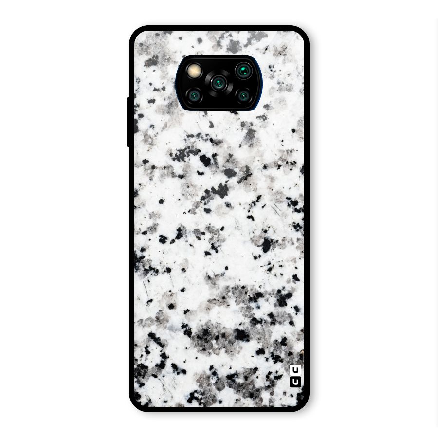 Charcoal Spots Marble Glass Back Case for Poco X3 Pro