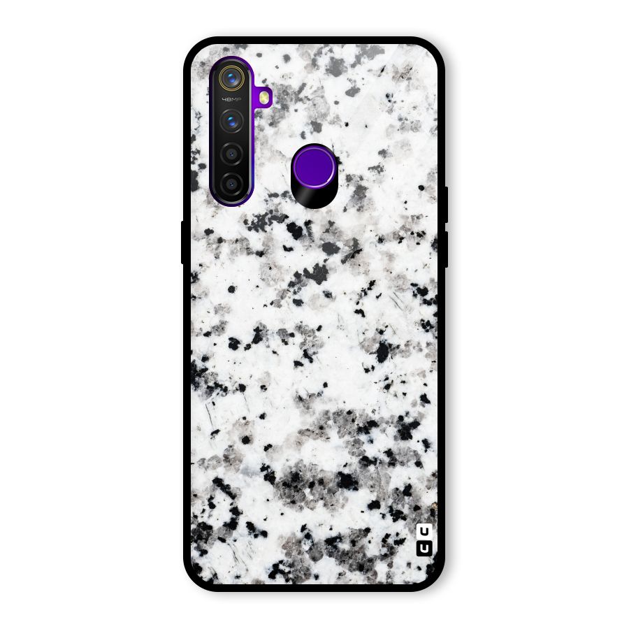 Charcoal Spots Marble Glass Back Case for Realme 5 Pro