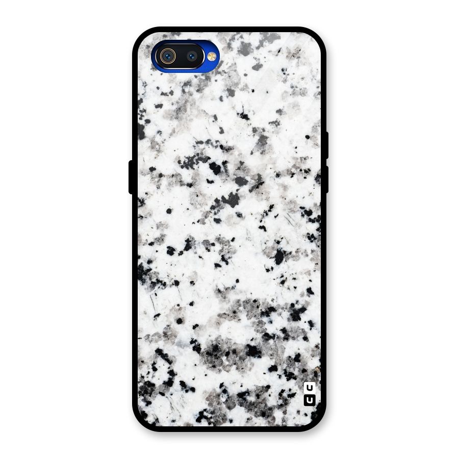 Charcoal Spots Marble Glass Back Case for Realme C2