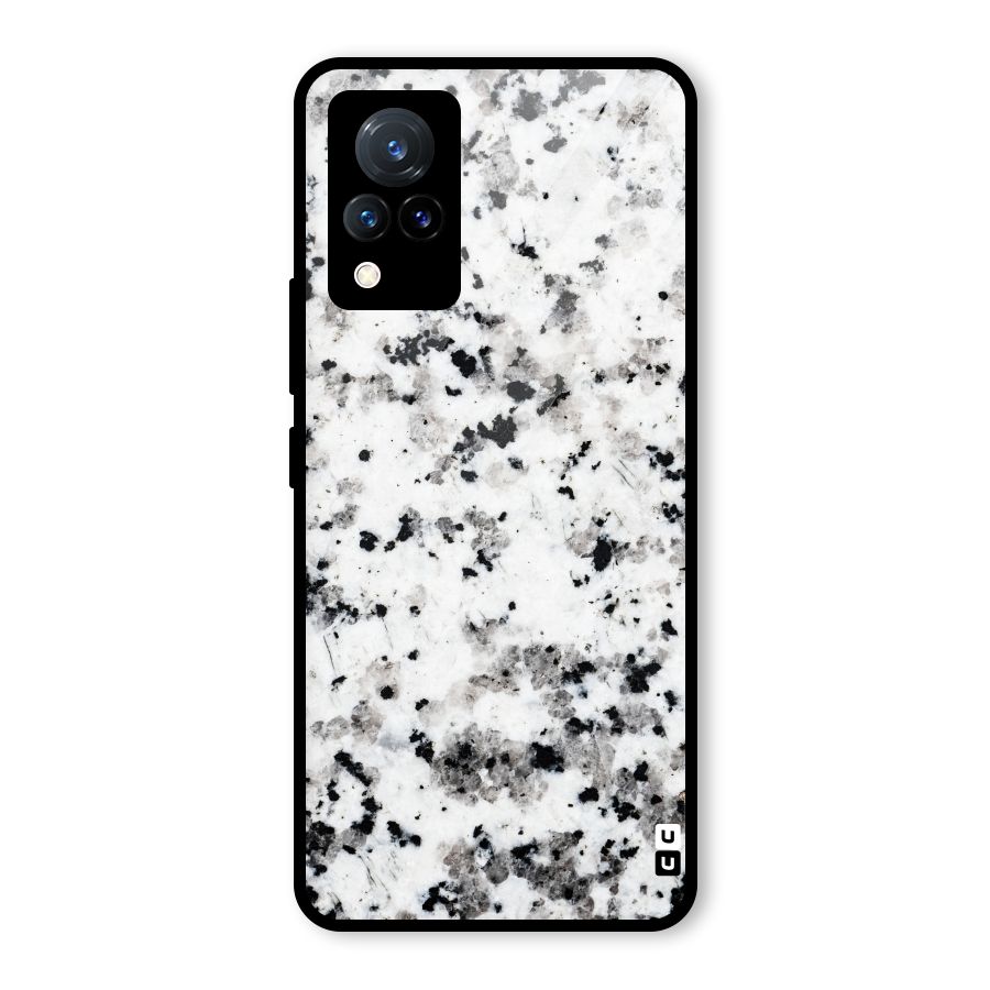 Charcoal Spots Marble Glass Back Case for Vivo V21 5G