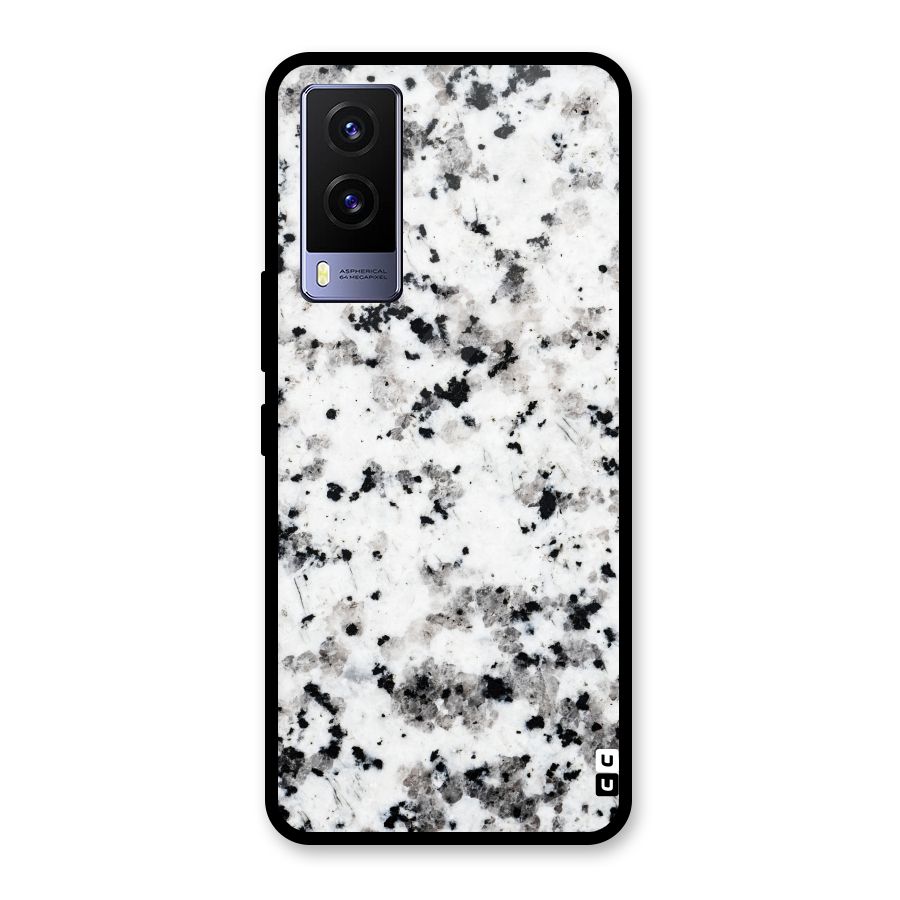 Charcoal Spots Marble Glass Back Case for Vivo V21e 5G