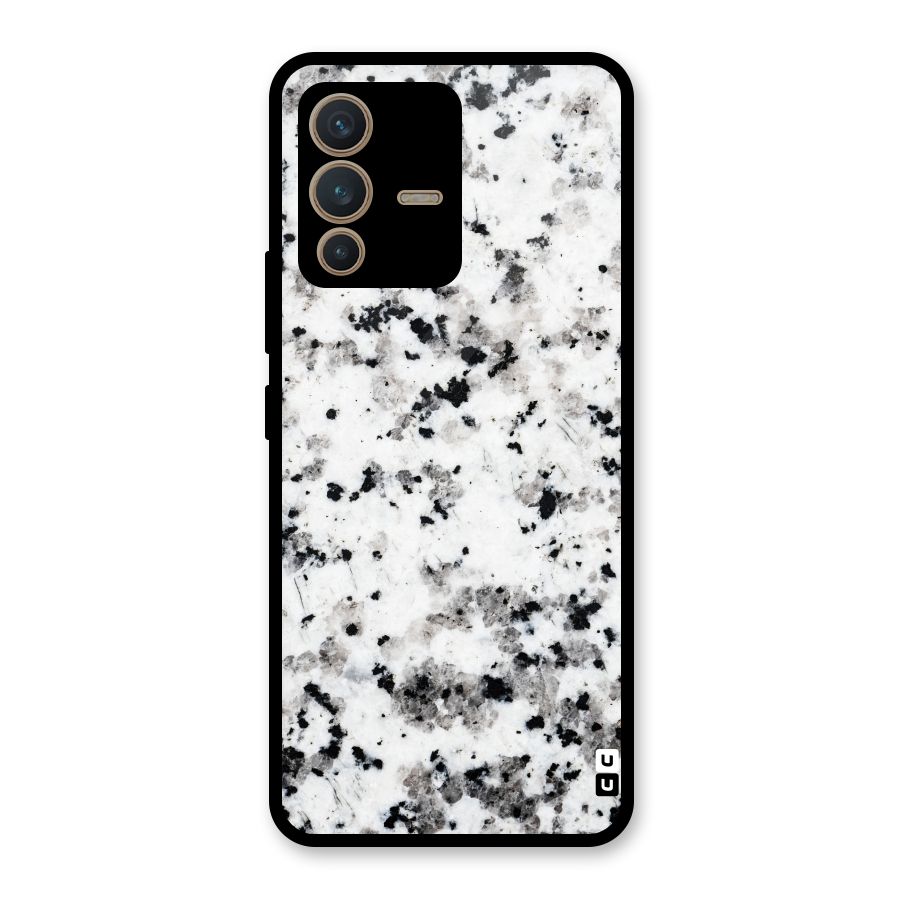 Charcoal Spots Marble Glass Back Case for Vivo V23 5G