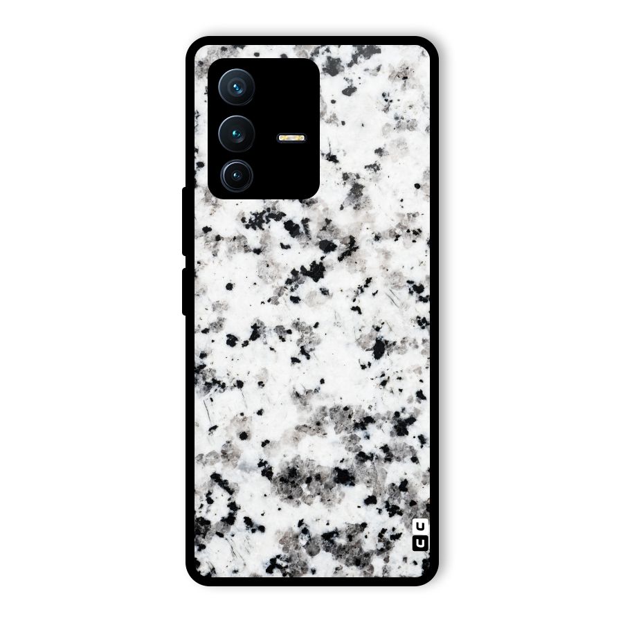 Charcoal Spots Marble Glass Back Case for Vivo V23 Pro