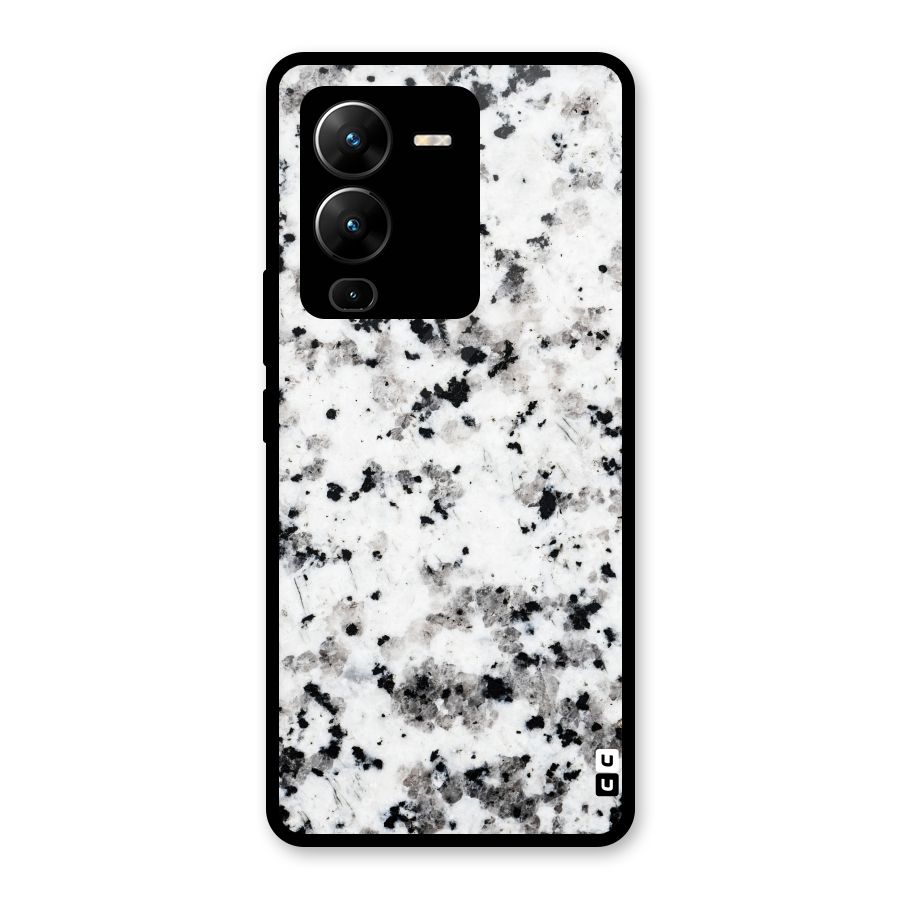 Charcoal Spots Marble Glass Back Case for Vivo V25 Pro