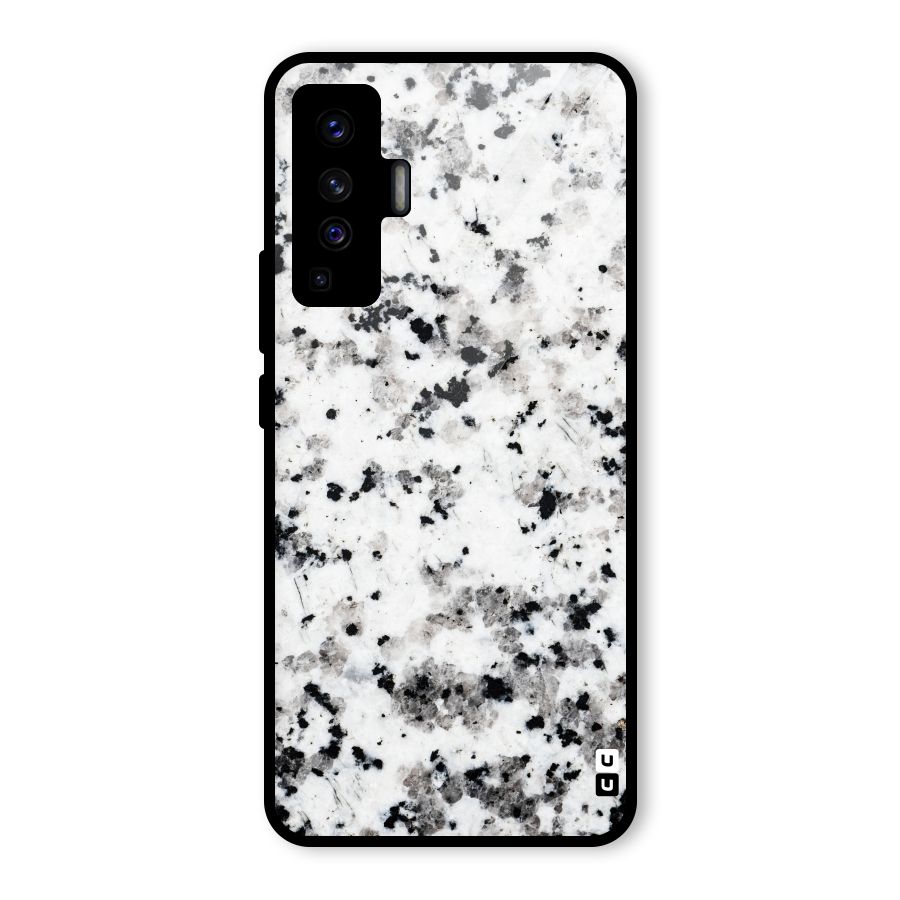 Charcoal Spots Marble Glass Back Case for Vivo X50
