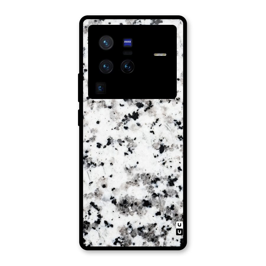 Charcoal Spots Marble Glass Back Case for Vivo X80 Pro